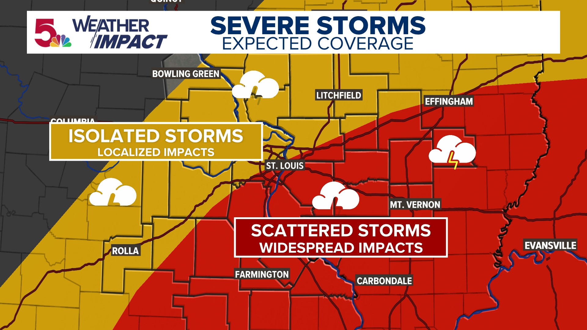 St. Louis severe storm threat at 2nd-highest risk, Weather Impact Alert ...