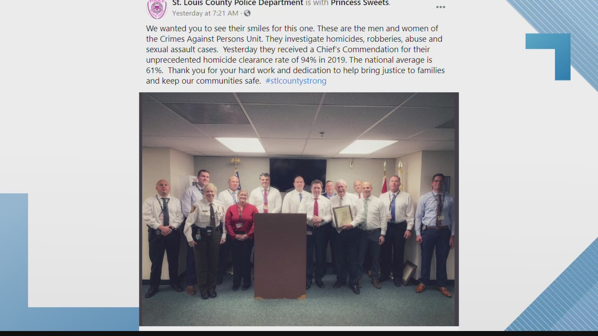 Some people say diversity is missing from the St. Louis County Police Department Facebook post