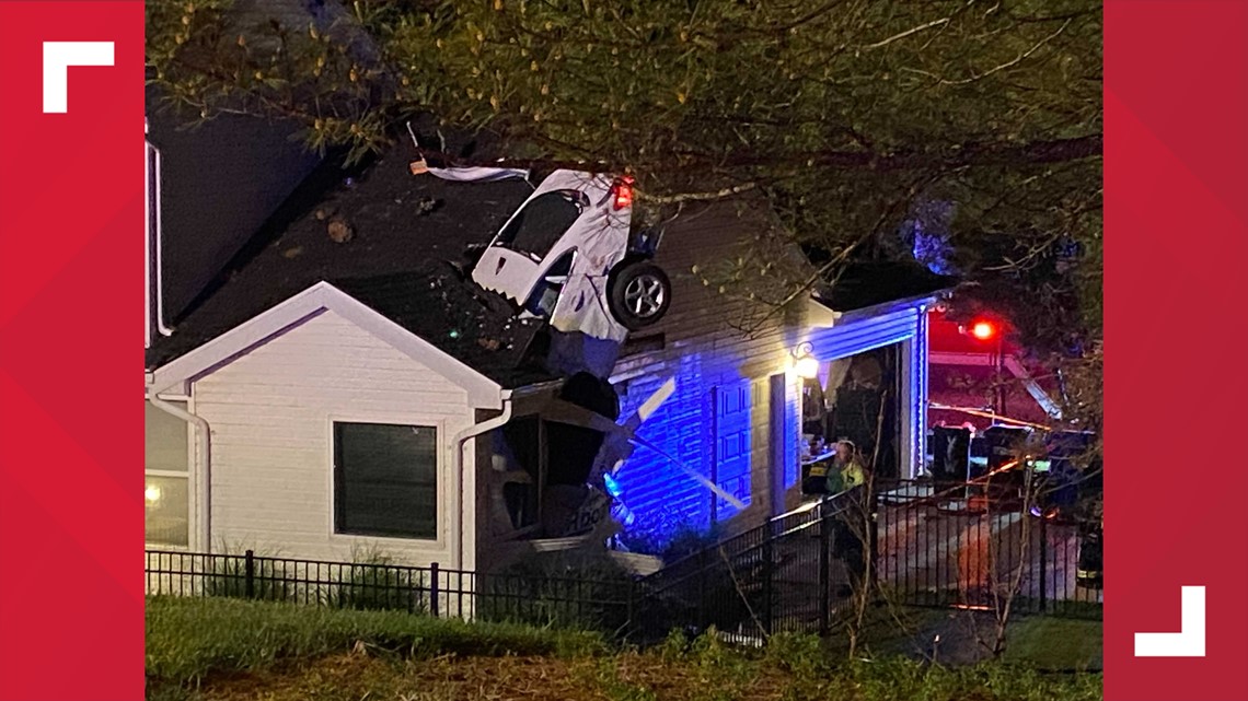 Car crashes through roof of Eureka home