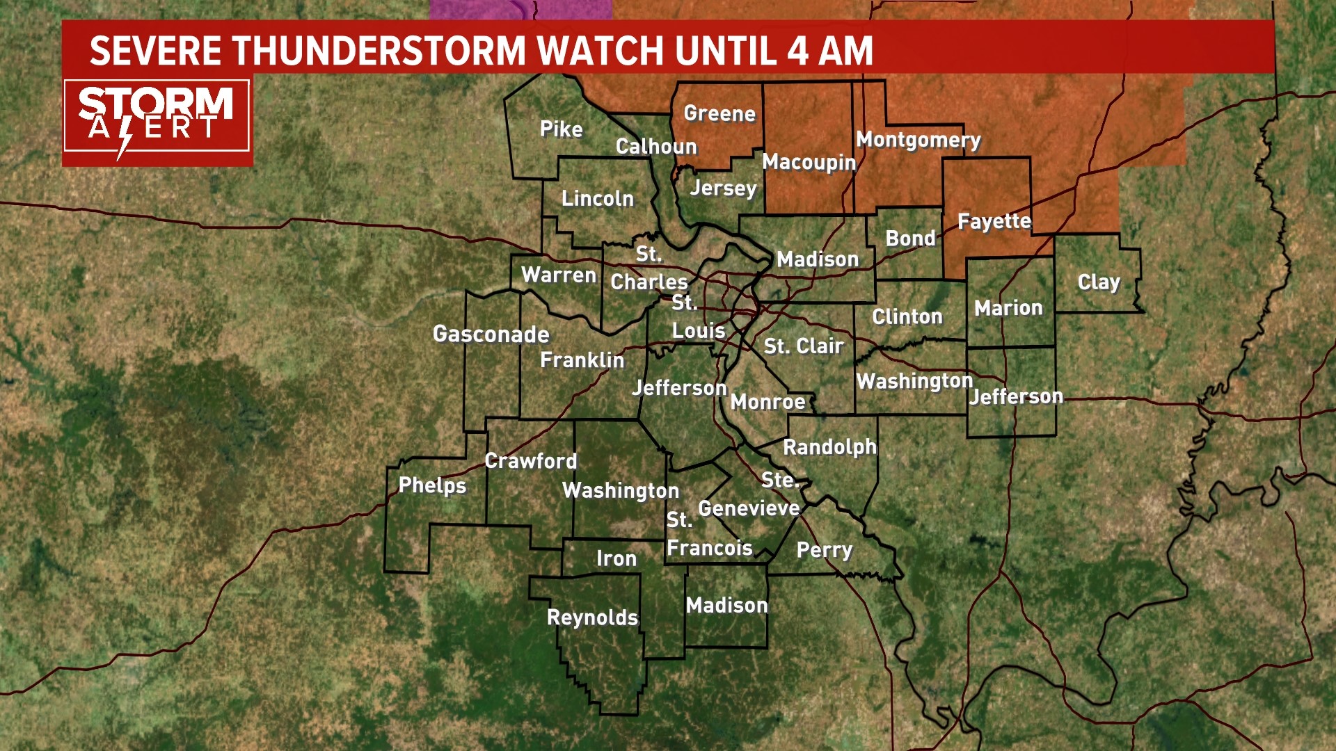 Strong to severe storms possible Sunday night near St. Louis area ...