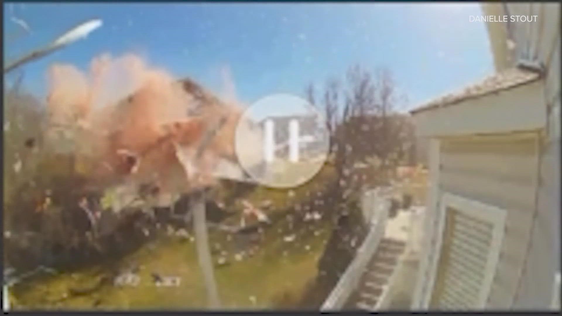 The family escaped and no one was injured in the explosion. A neighbor's camera captured the explosion on camera.