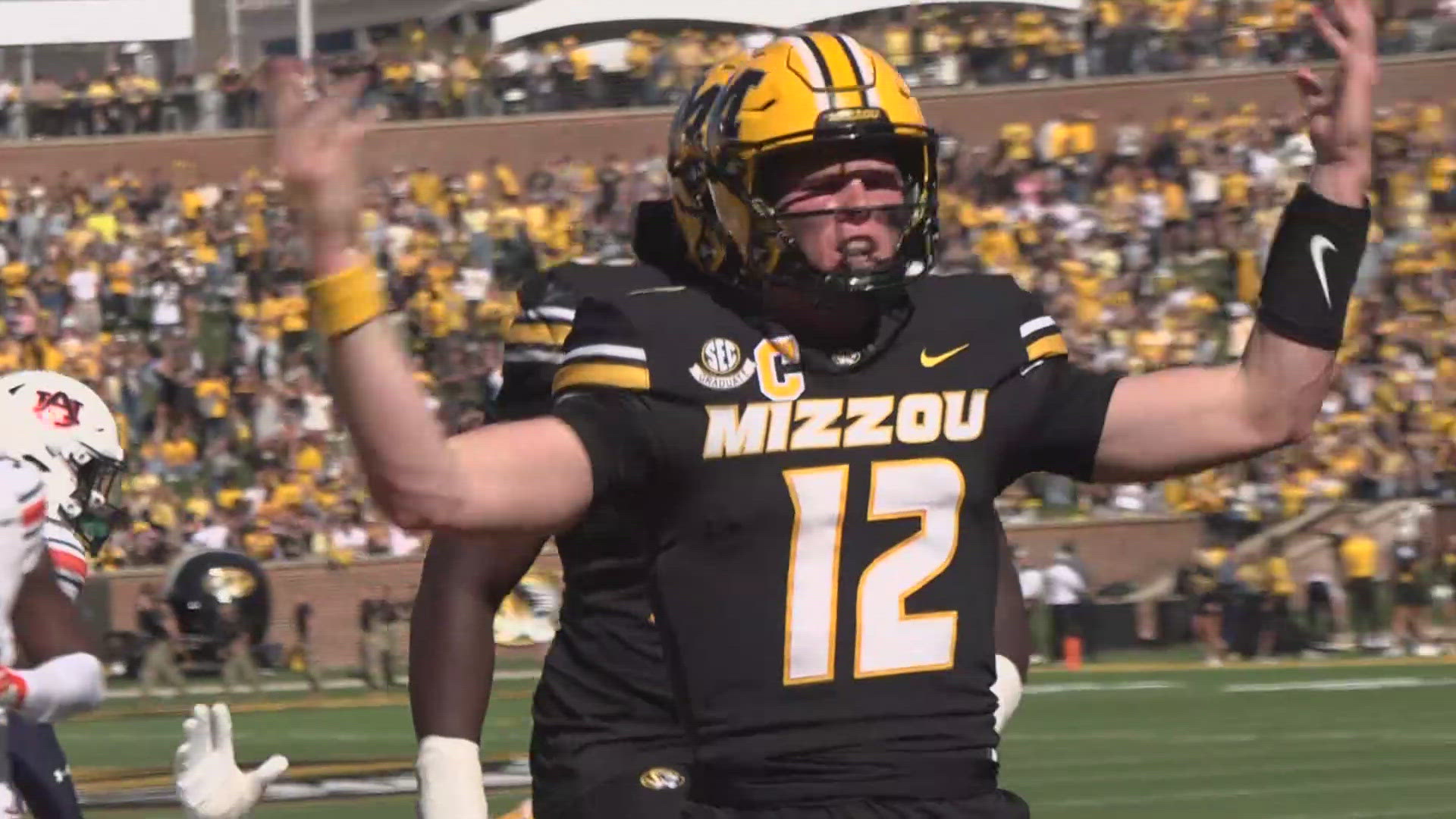 Mizzou won the homecoming game after QB Brady Cook returned from the hospital over an ankle injury. The victory makes Mizzou Bowl eligible.