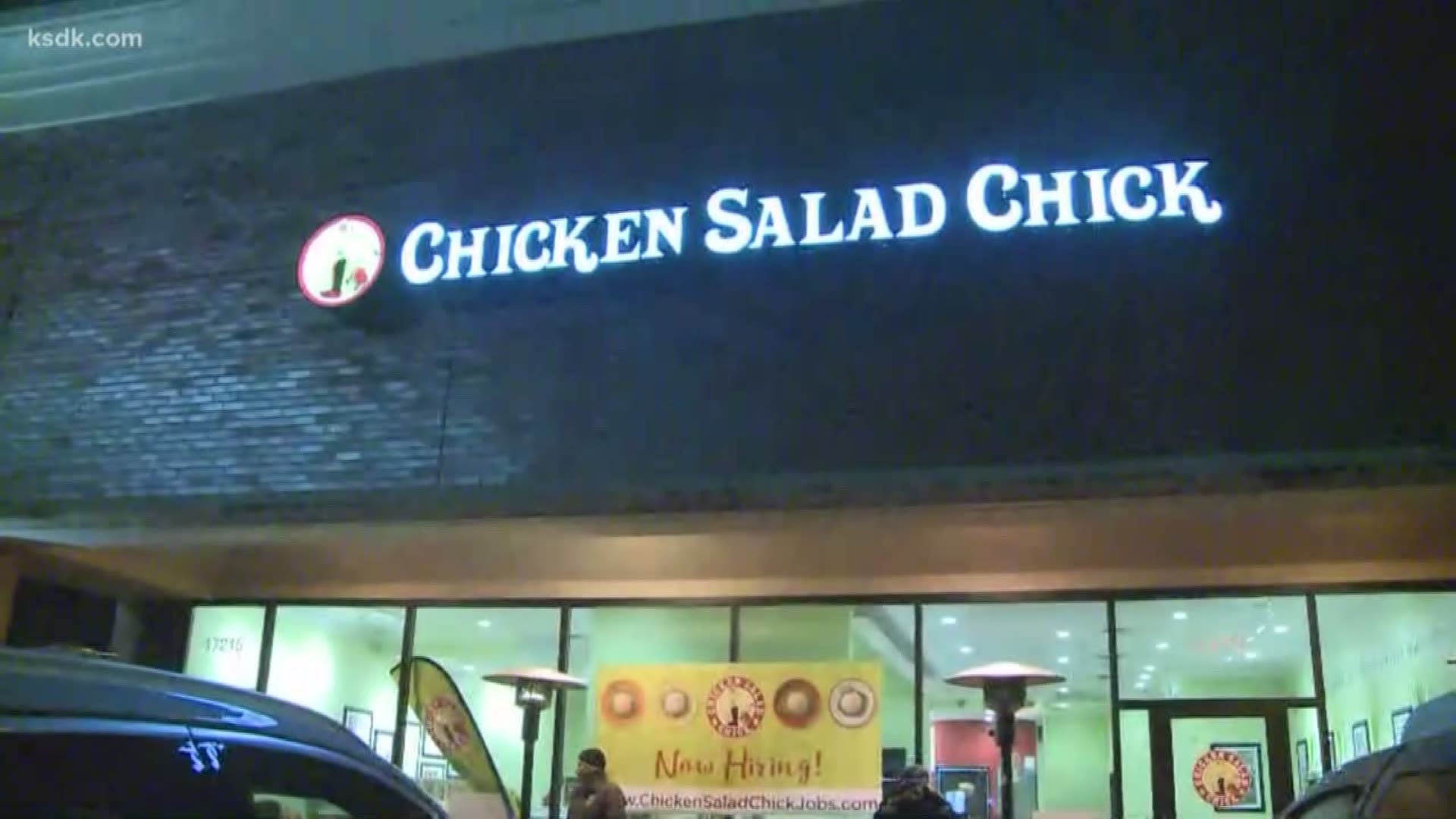 Chicken Salad Chick opens its first Missouri location in Chesterfield. People lined up in the cold weather for a chance to get free food for a year.