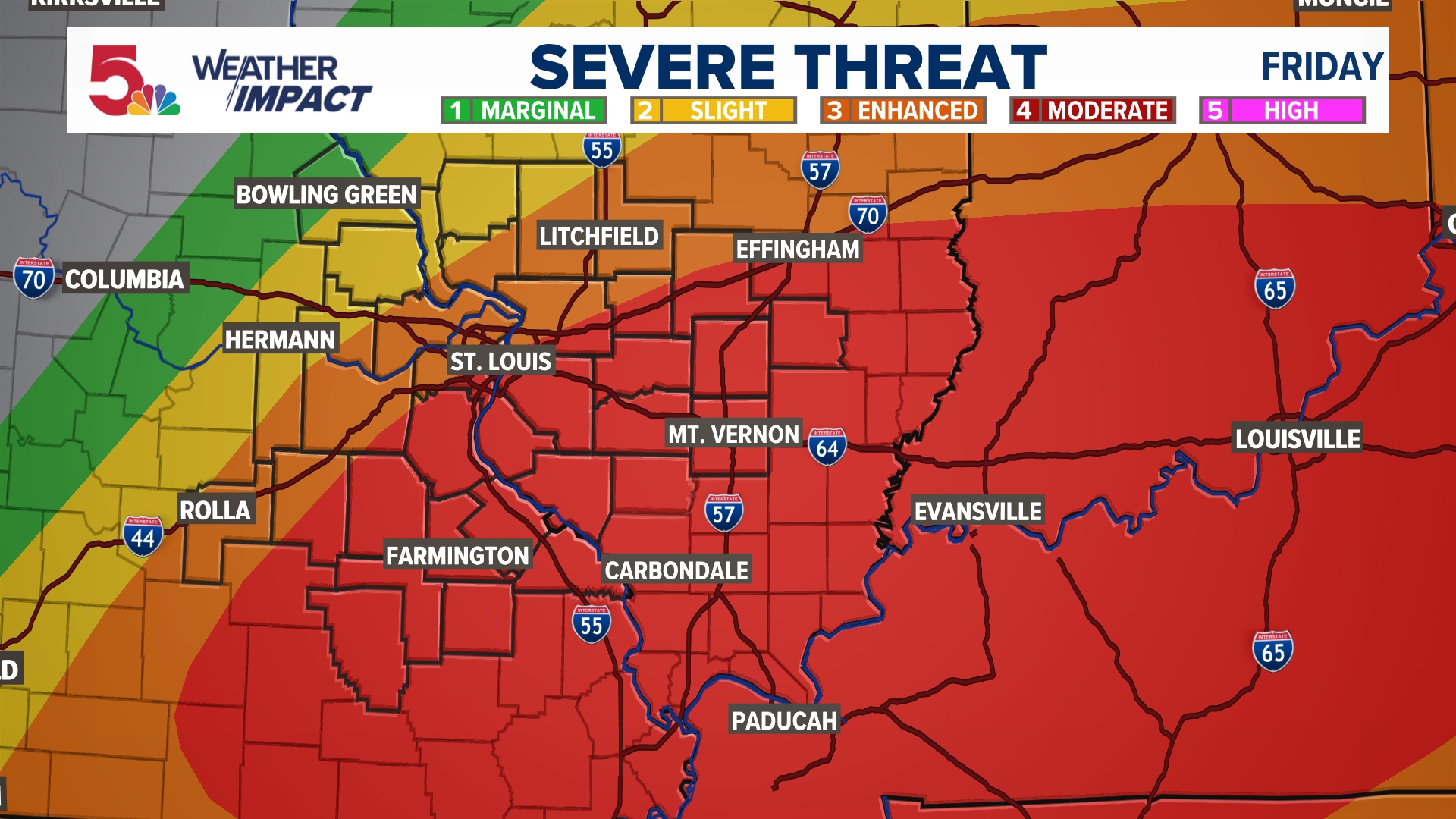 St. Louis severe storm threat at 2nd-highest risk, Weather Impact Alert ...