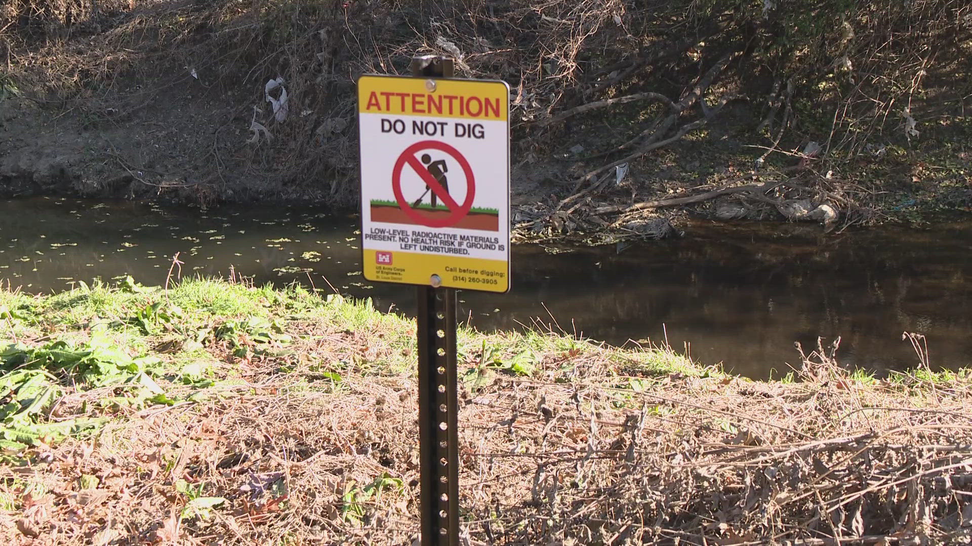 New signs are popping up in north St. Louis County. Each one is being placed along Coldwater Creek, where there's contaminated soil.