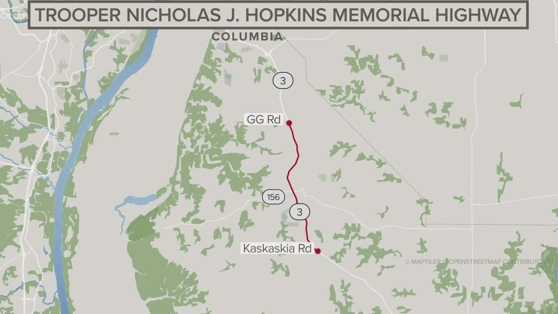 Nicholas Hopkins was killed in the line of duty in 2019. A stretch of Illinois Route 3 will be named after him.