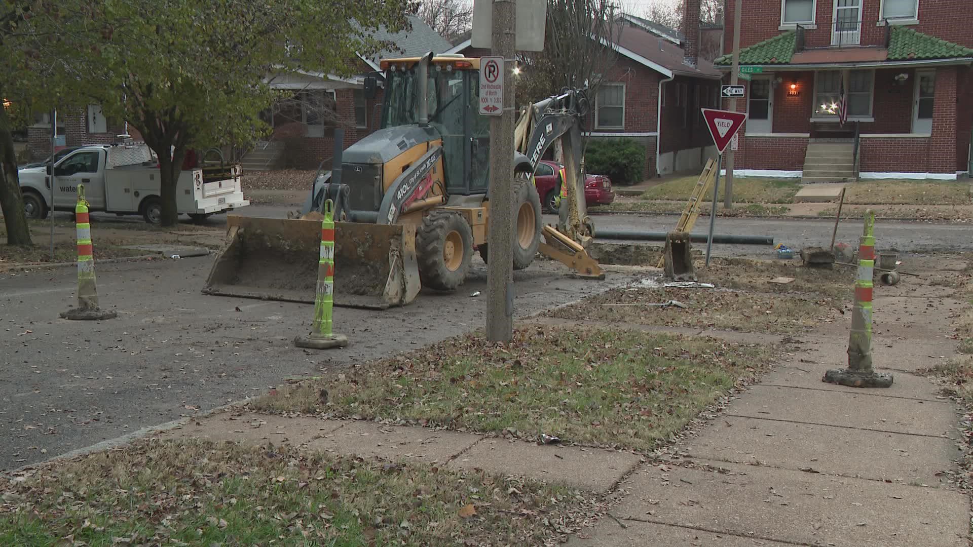 The water to a city block in Dutchtown was out for nearly 24 hours. The City of St. Louis Water Division said water on Liermann Avenue has since been restored.