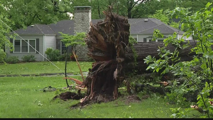 Kirkwood neighbors work to clear storm damage after EF0 tornado