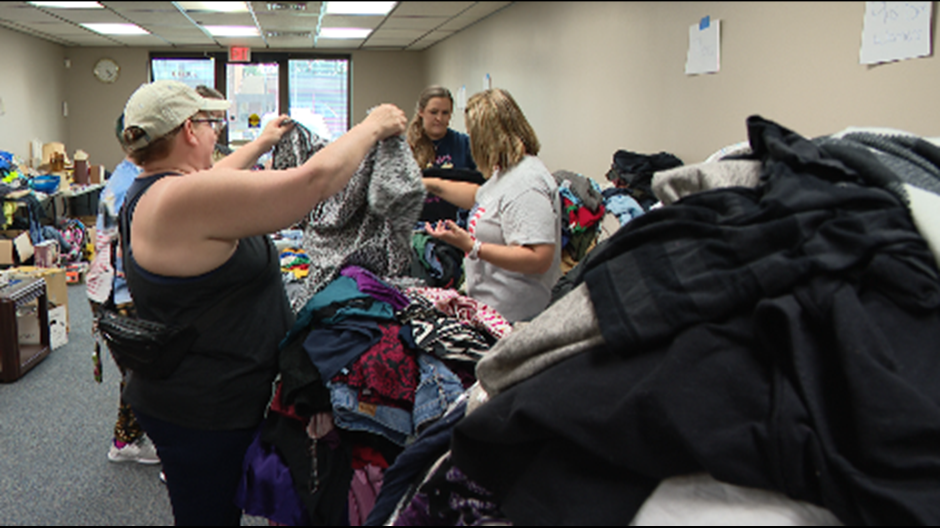 Granite City moms Ashlynn Wright and Jayme Marmuziewicz started a small collection of donations for flood victims. Then others started dropping off items too.