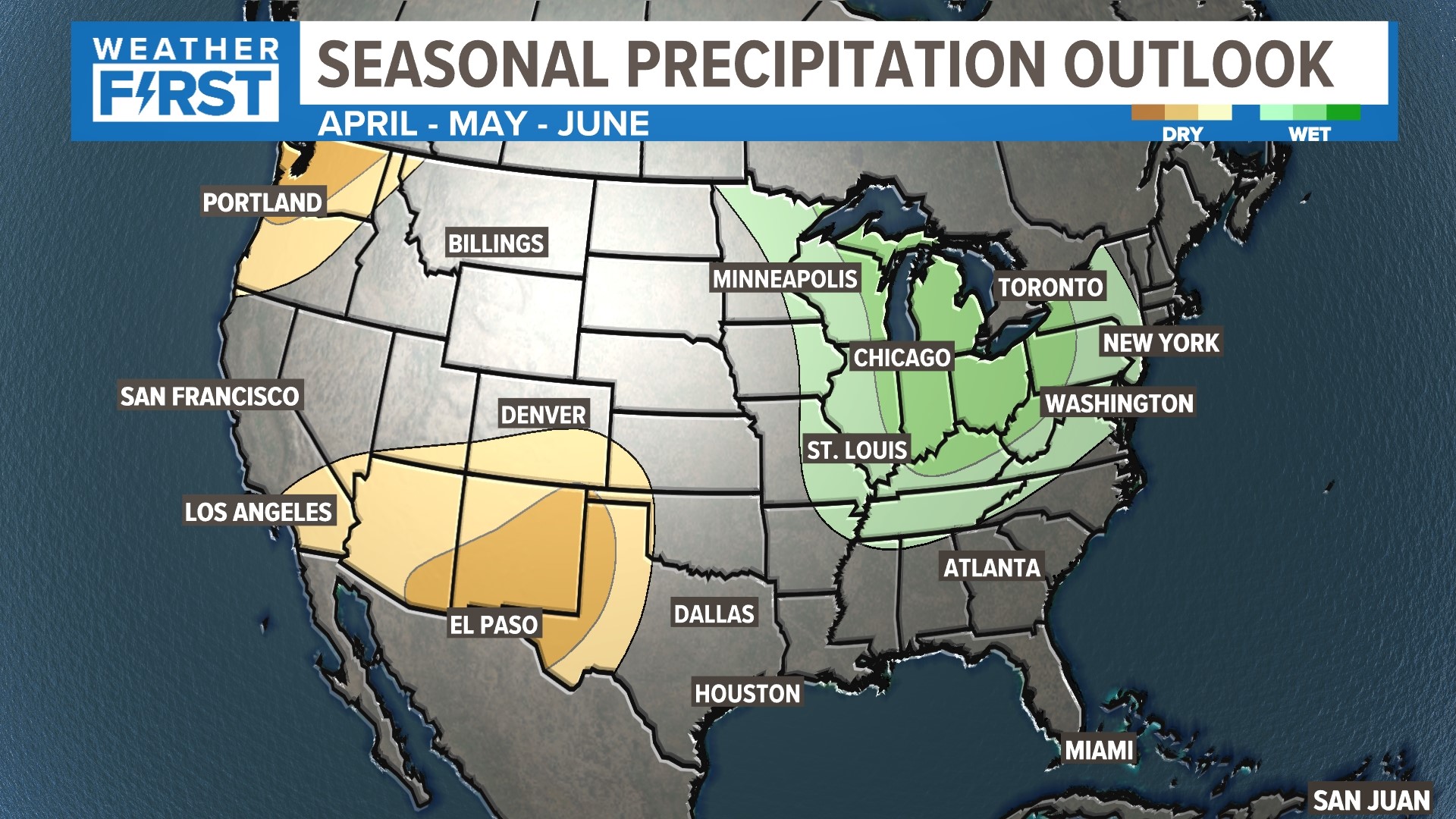 Spring weather outlook in St. Louis, Missouri