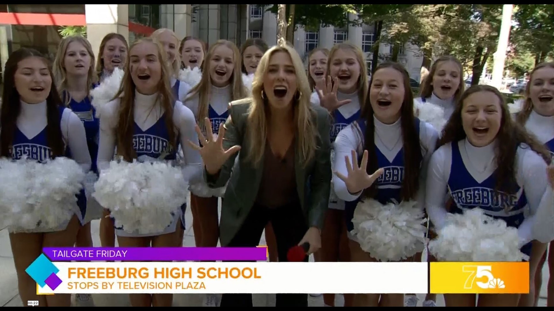 Freeburg Community High School Cheer and Dance stopped by to get everyone pepped and ready for Friday Night Lights!