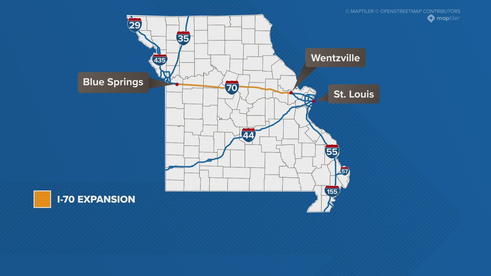 MoDOT officials are holding a public meeting in St. Charles County on changes planned for I-70. The 2024 state budget provides $2.8 billion for improvements.