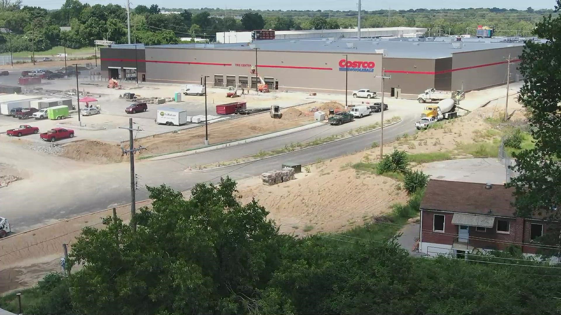 Construction is underway at a new retail development in University City that includes a Costco store.