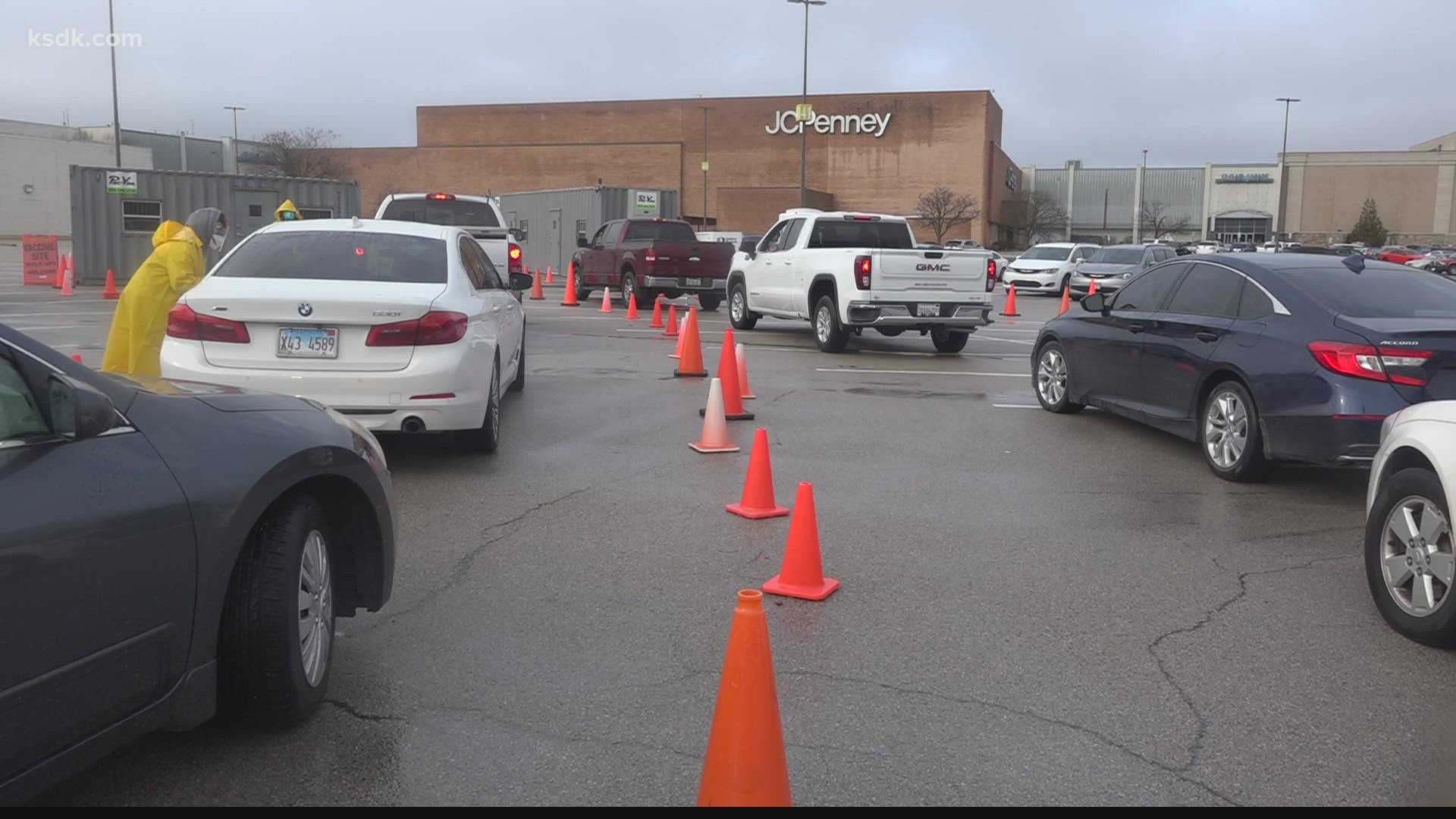 The demand for testing and vaccines is increasing again as omicron concerns rise. At one mass testing and vaccination facility, the cars lined up Tuesday.