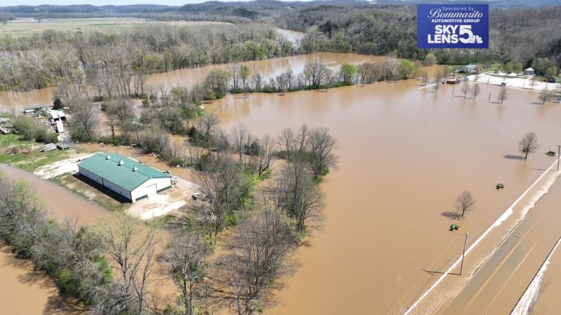 The Meramec River is expected to crest Tuesday morning in Valley Park and Eureka in major flood stage.