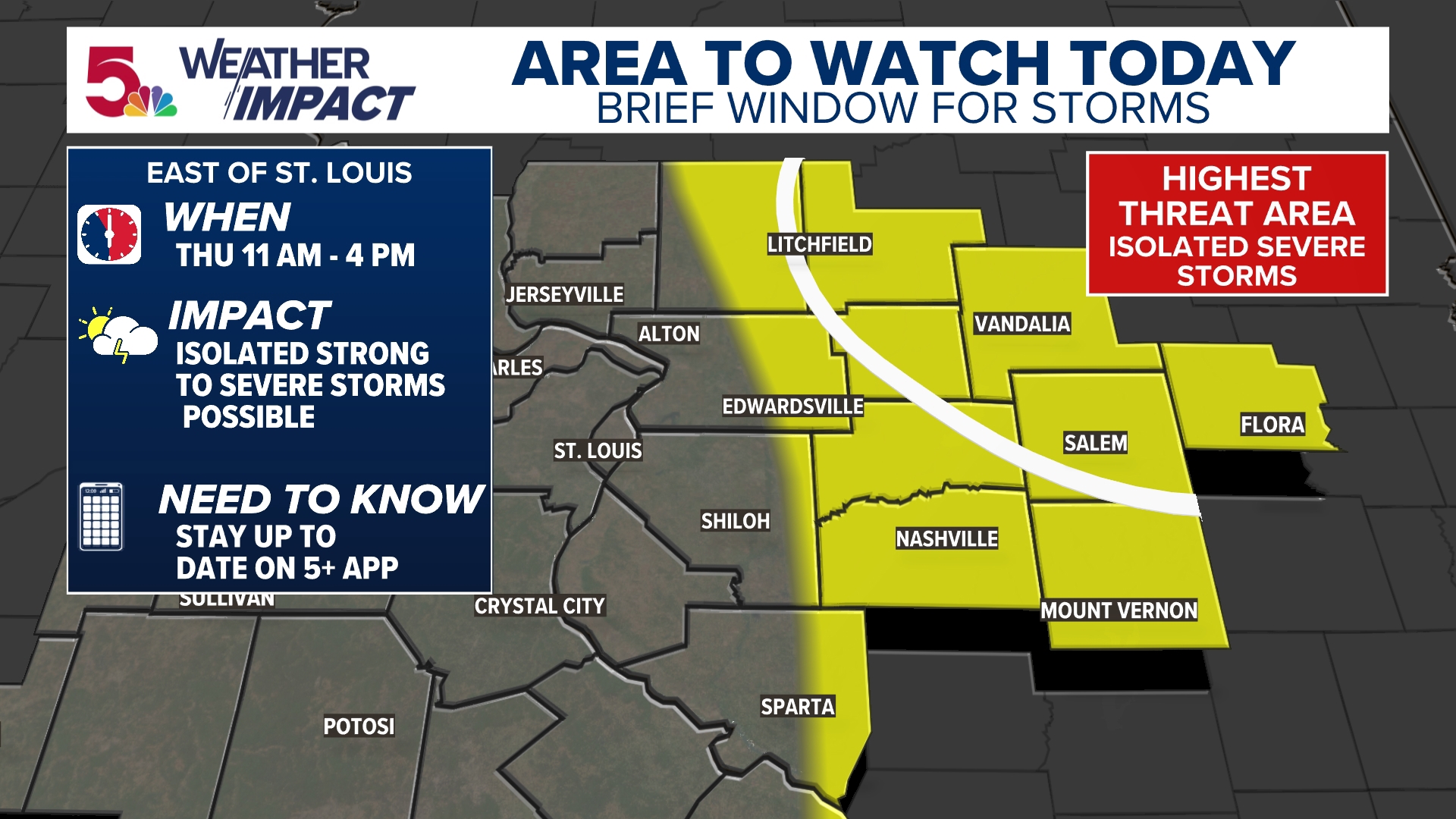 Severe weather chances increase this afternoon in the Metro East | ksdk.com