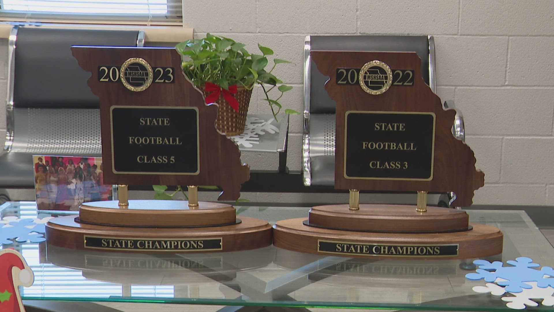 The high school won its second state title in program history and capped off a second straight undefeated season. The team was honored today in St. Louis.