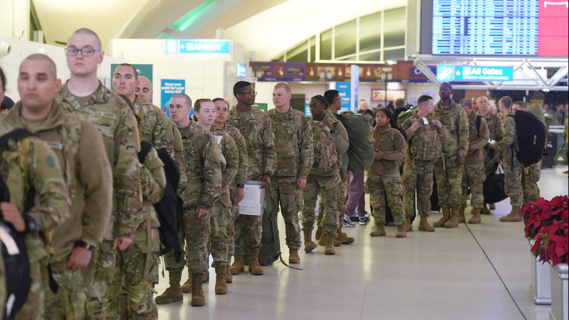 St. Louis Lambert International Airport was a sea of green Tuesday, as USO Missouri hosted its annual "Green Day" event.