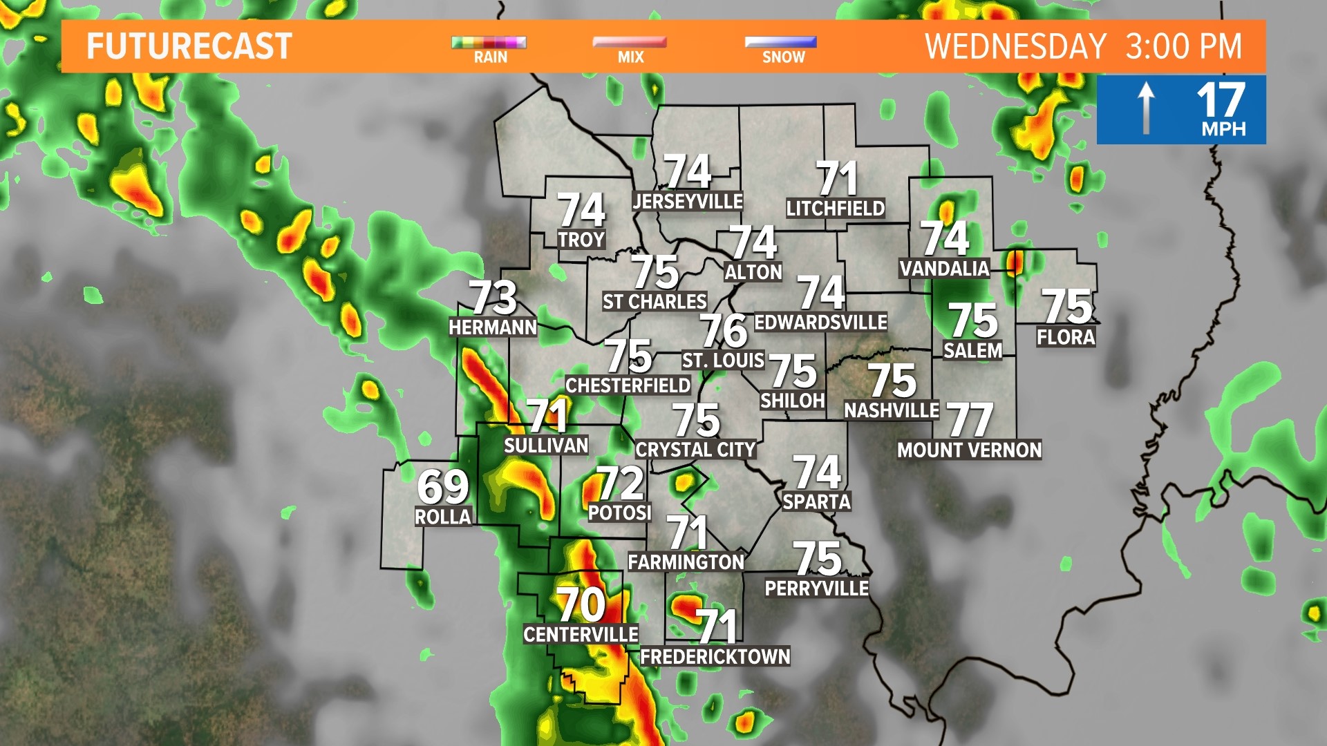 St. Louis weather: Storms possible Wednesday, showers Thursday | ksdk.com