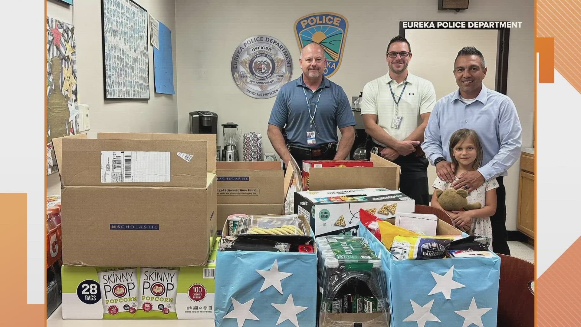 A Rockwood fourth grader dropped off snacks at the Eureka Police Department. The department took to Facebook to thank her for the sweet donation.