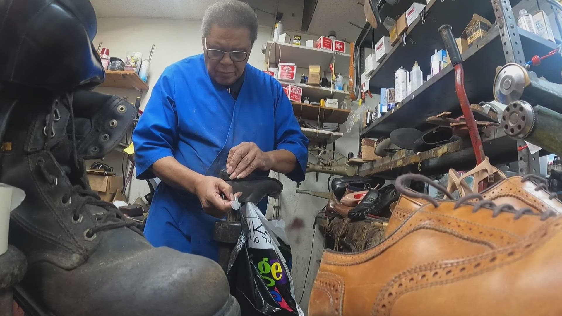 Robert "Shoeman" Moody has been able to thrive in downtown St. Louis for five decades as a cobbler. He puts his heart and soul into his work repairing shoes.