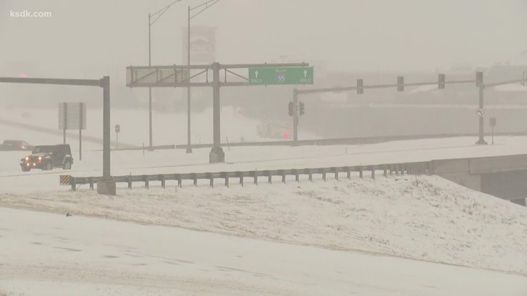 Roads in St. Louis area packed with snow during winter storm