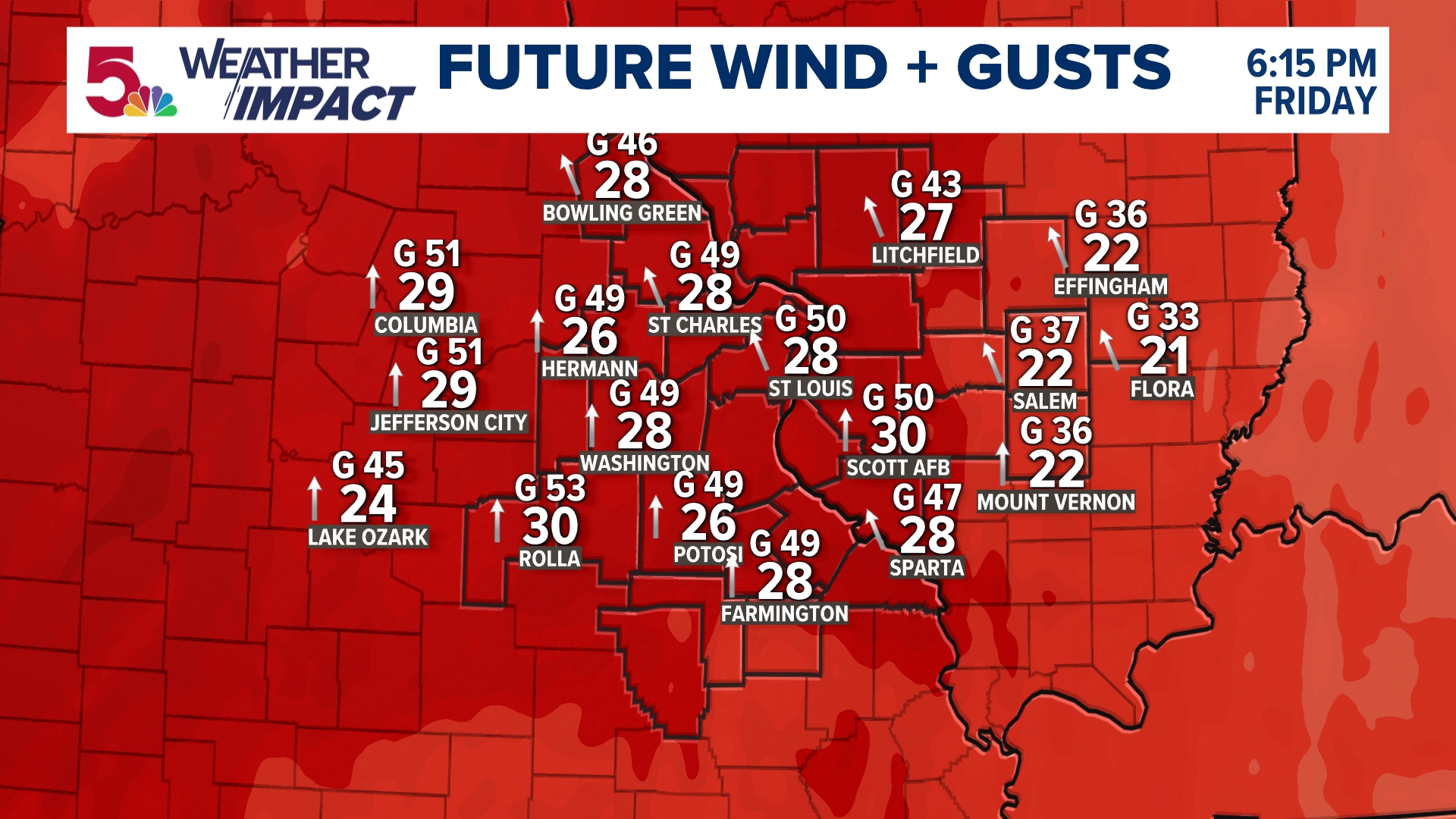 St. Louis nears highest severe weather threat for Friday evening | ksdk.com