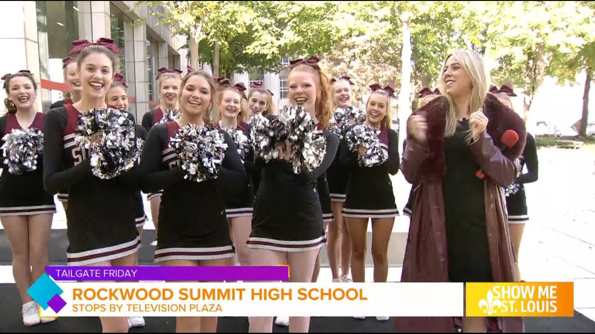 The Rockwood Summit cheerleader's brought the Falcon spirit to Television Plaza ahead of their game tonight against Parkway West.