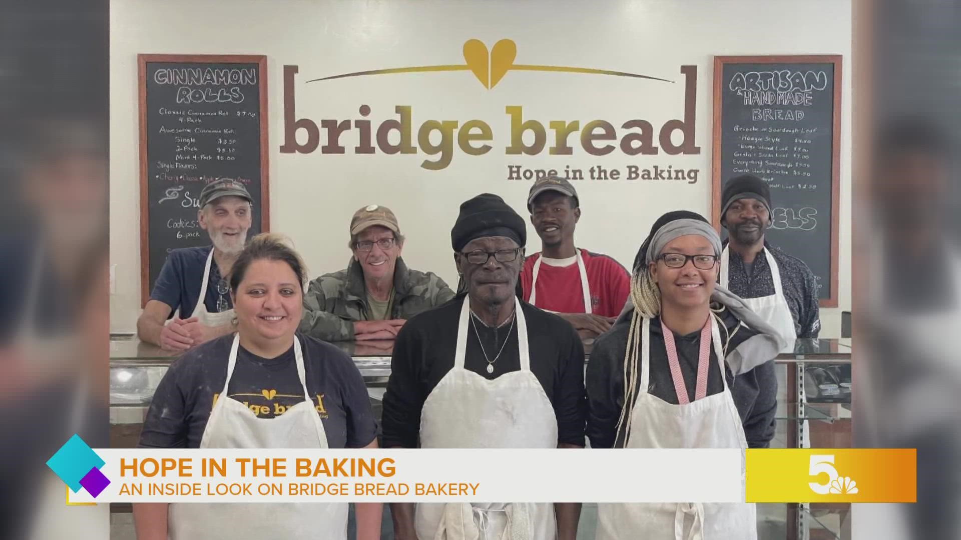 Bridge Bread Bakery is a nonprofit who strives to employ individuals experiencing homelessness and provide them with marketable skills and reliable employment.