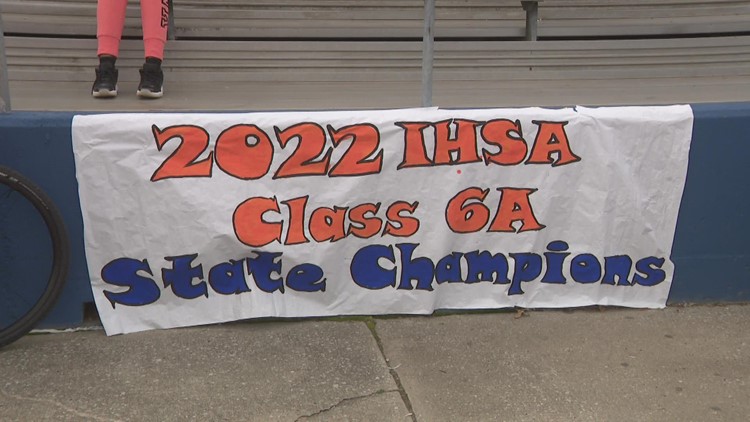 East St. Louis High School celebrates 10th Football State Championship with pep rally, parade
