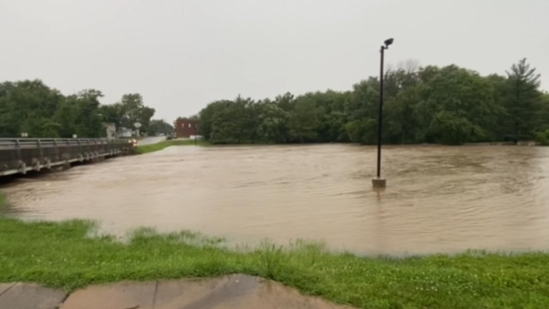 Flooding near Plum Creek in Okwaville, Illinois | ksdk.com