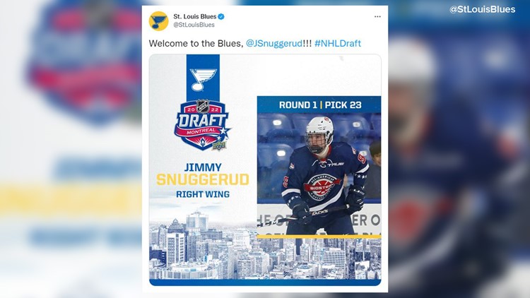 Blues pick American forward Jimmy Snuggerud in first round of 2022 NHL Draft