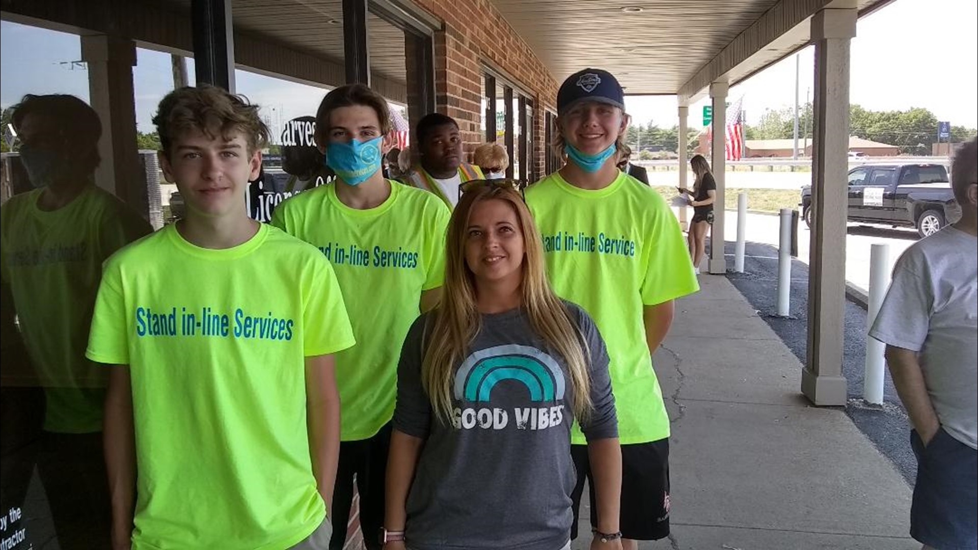 A group of teenagers in Chesterfield found a way to cash in on people who want to avoid long lines.