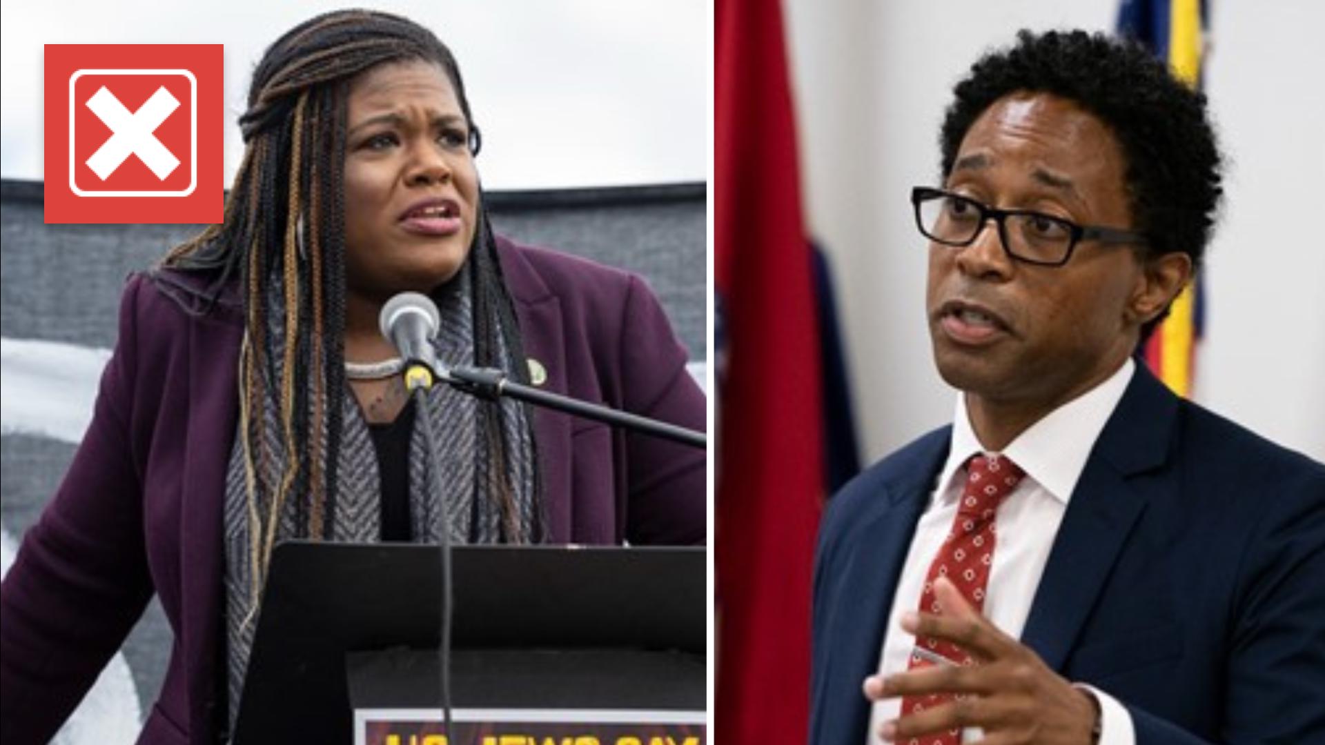 Congresswoman Cori Bush claimed her challenger, Wesley Bell, won't protect reproductive rights. Bell's previous actions contradict Bush's claims.