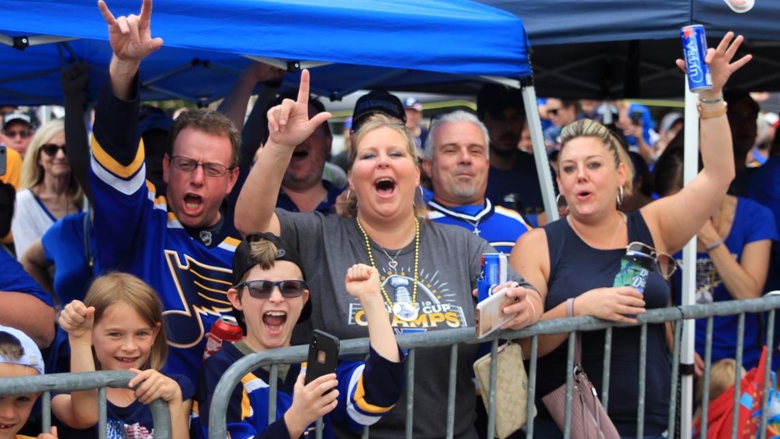 Fans pack downtown St. Louis to cheer on the champion Blues