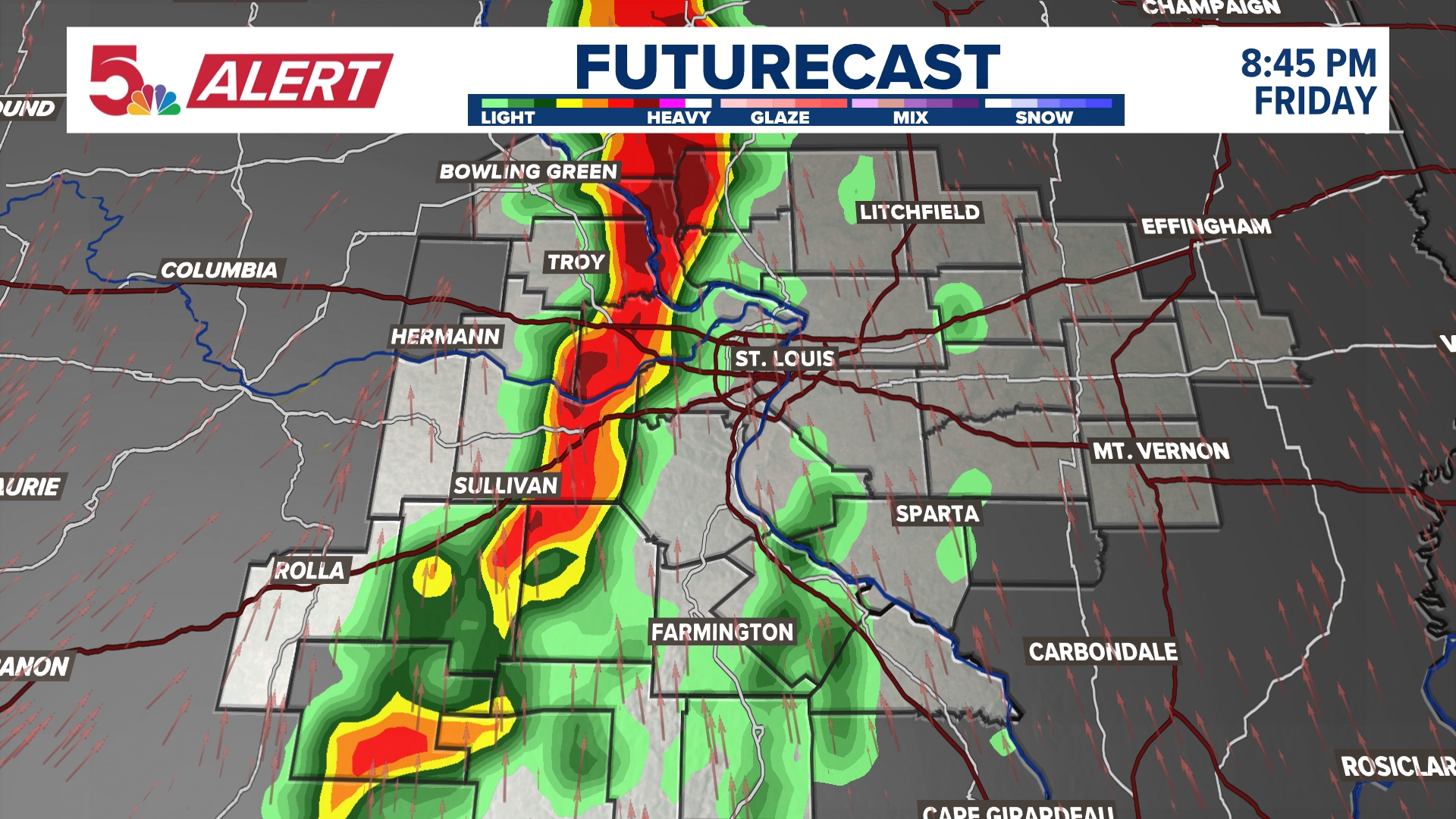 St. Louis nears highest severe weather threat for Friday evening | ksdk.com