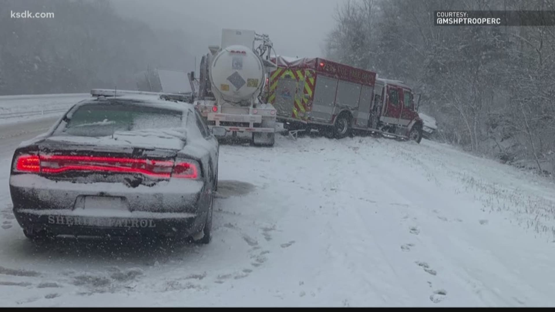 Missouri State Highway Patrol troopers responded to hundreds of crashes and stranded drivers after a Saturday snow storm in the southeastern part of the state.