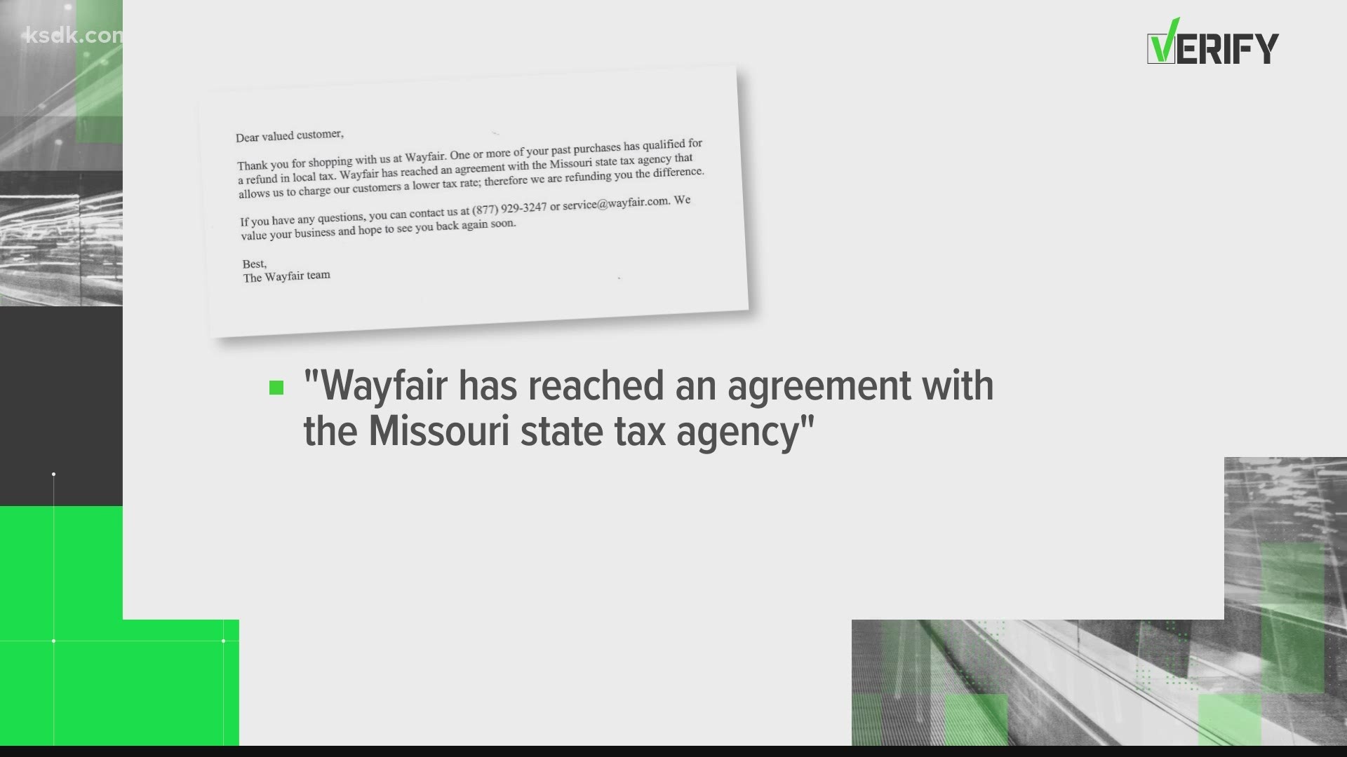 Several Missourians recently received checks in the mail from the online retailer Wayfair. The company and the state's department of revenue said they are real