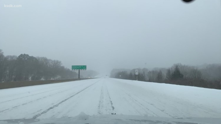 Highways across St. Louis metro packed with snow