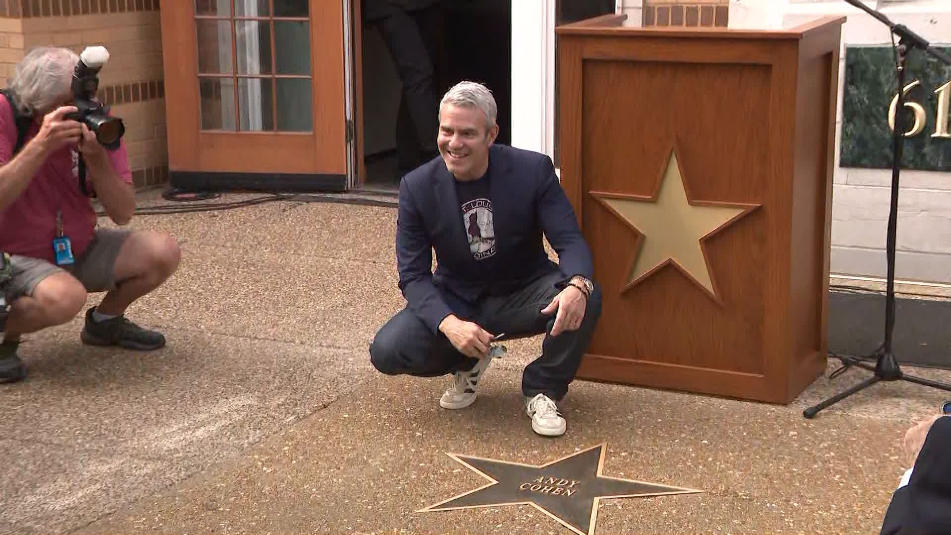 Andy Cohen, the host of Bravo's "What What Happens Live," was inducted Friday night into the St. Louis Walk of Fame.