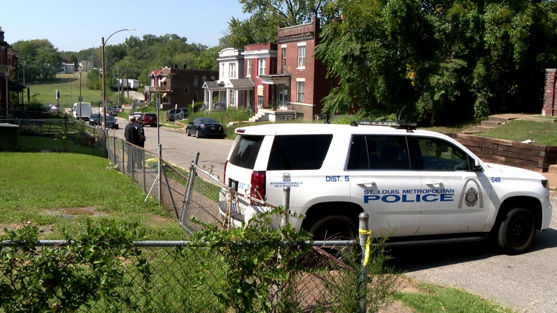 Police said the shooting happened shortly before 2 p.m. in the 5900 block of Hamilton Terrace, in the city's Hamilton Heights neighborhood.