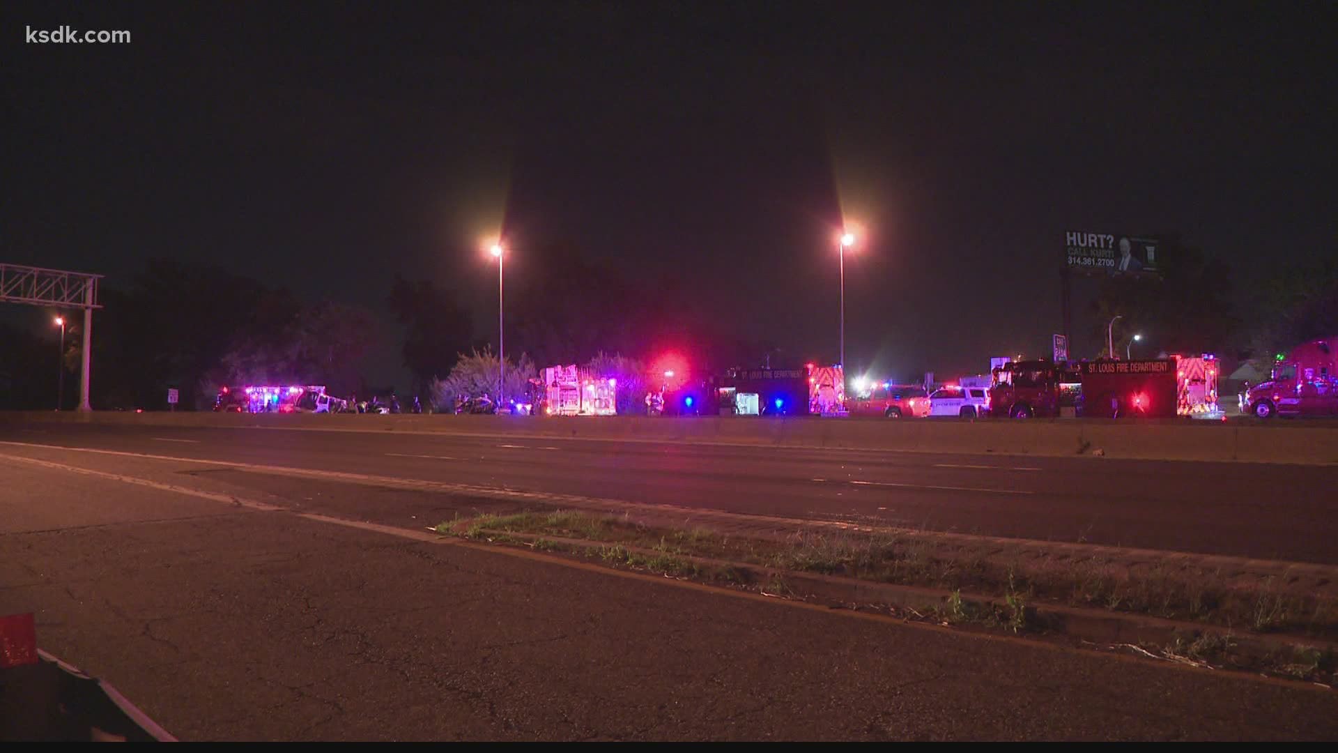 The crash happened at around 4:30 a.m. along I-70 near Shreve Avenue.