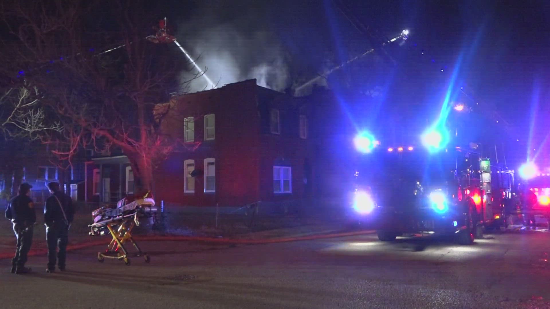 Firefighters fought to keep flames from spreading early Monday at a vacant home in north St. Louis. It happened just after midnight on Peck Street.