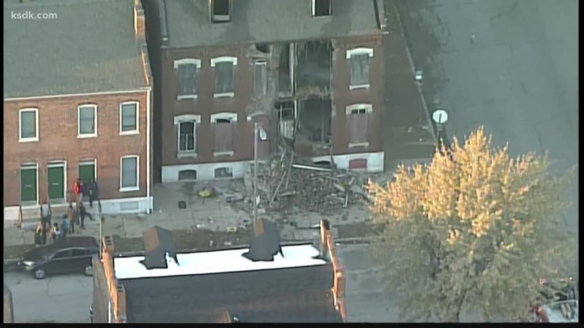 2 people were hurt after a building collapsed in north St. Louis.