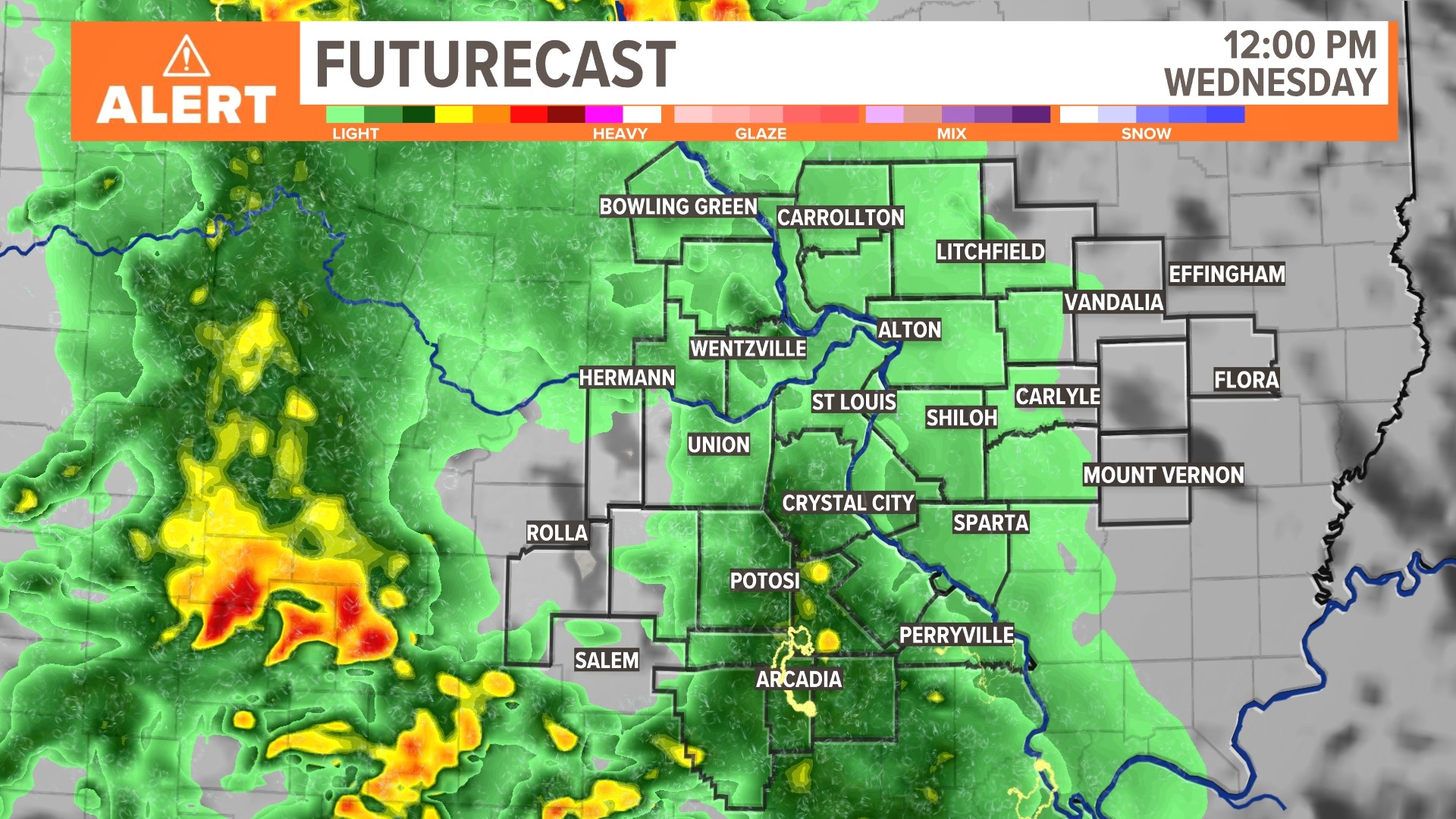 Weather Alert Day: Waves of showers, thunderstorms expected Wednesday ...