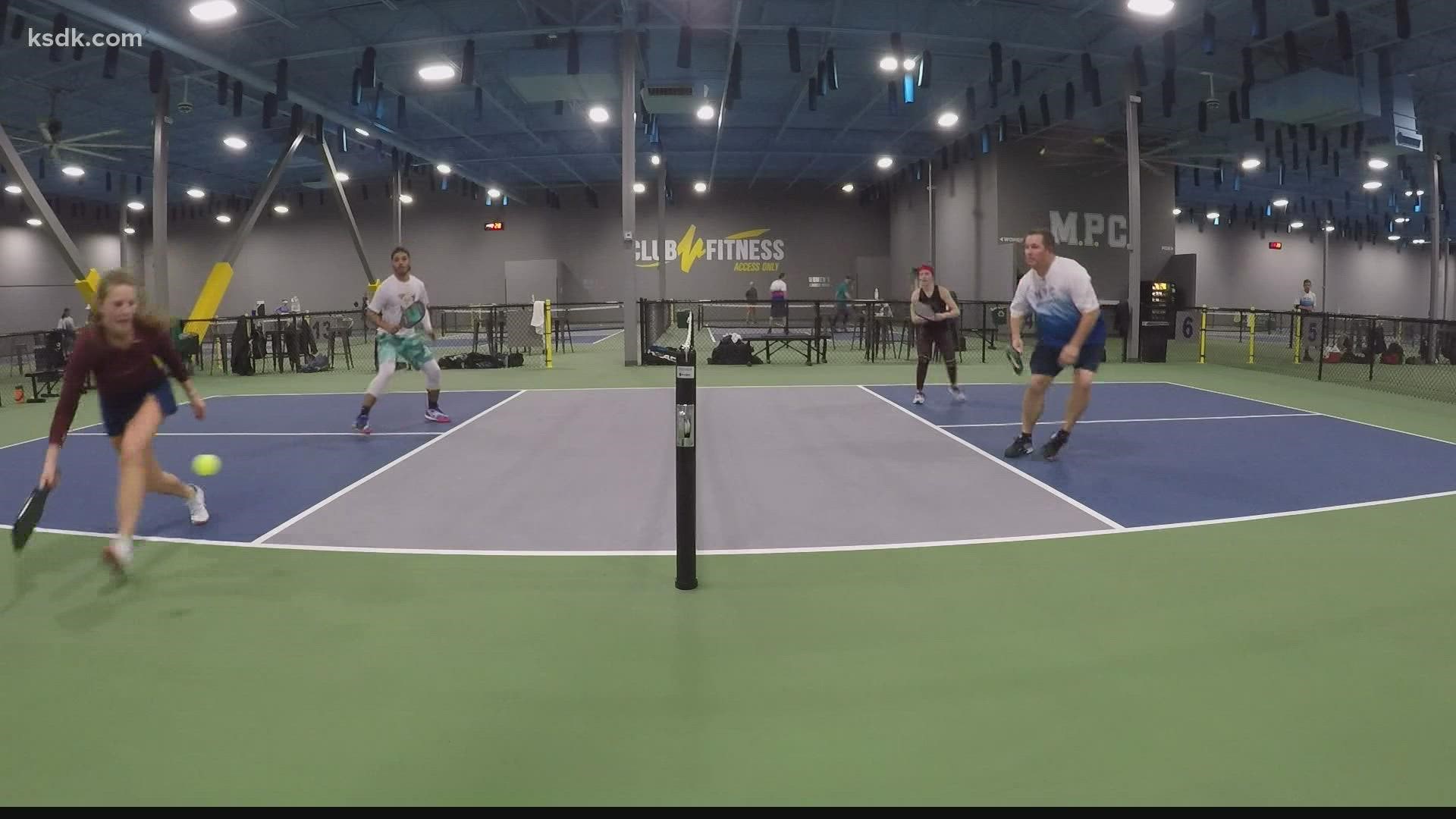 People from 8 to 80 are coming out to try pickleball. In the St. Louis area, there are about 30,000 players that play on hundreds of courts.