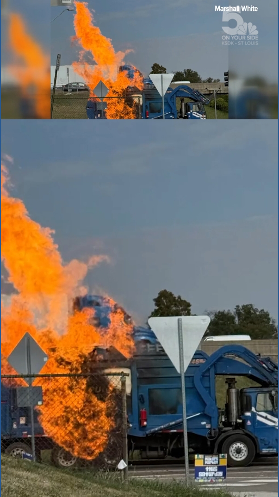 Garbage truck fire leads to an explosion | ksdk.com