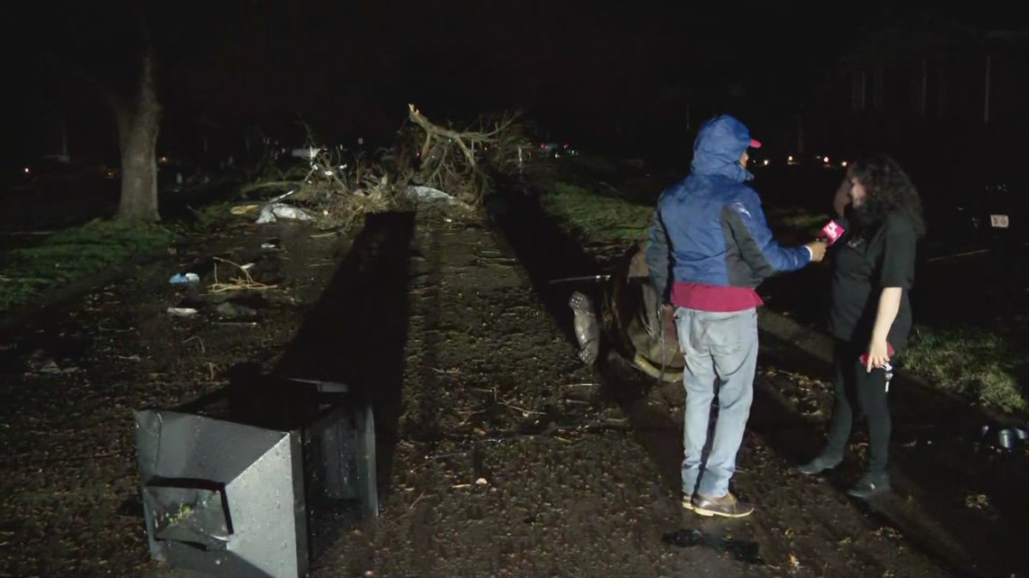 Debris thrown across north st louis county neighborhood ksdk