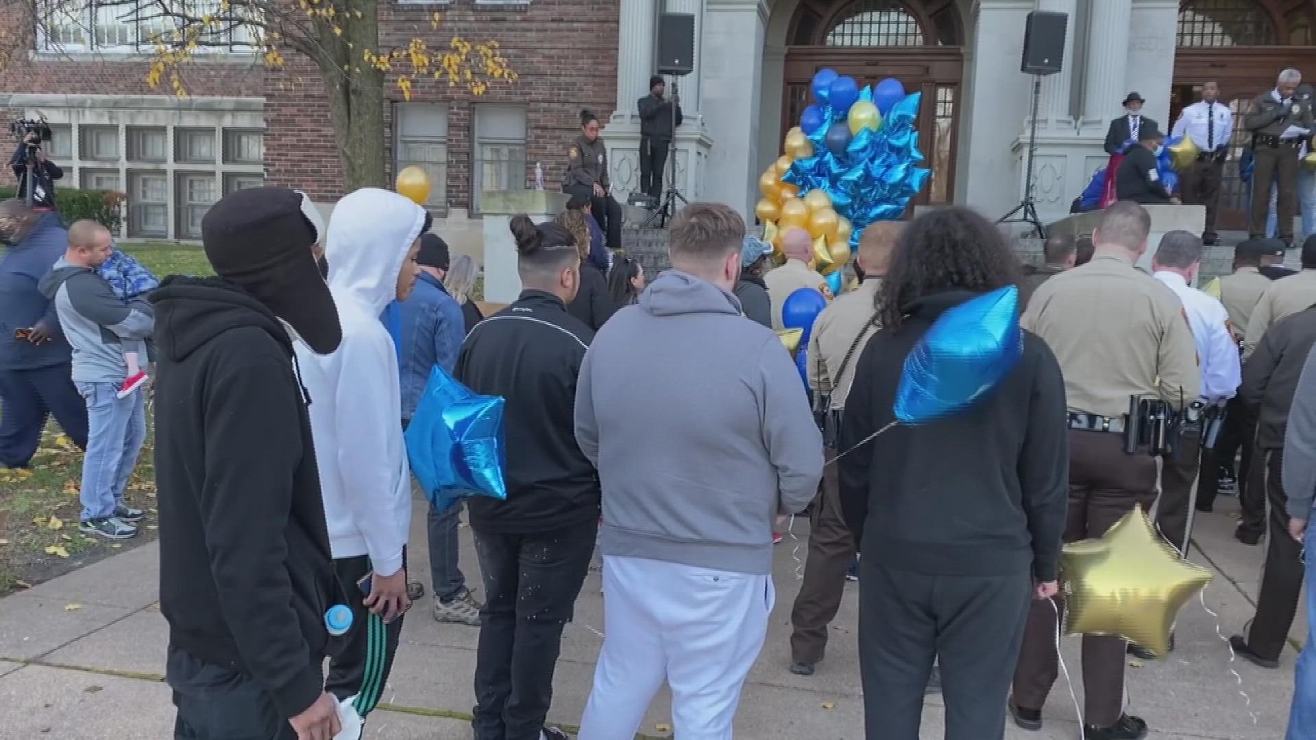 Family and friends gathered to honor Detective Antonio Valentine