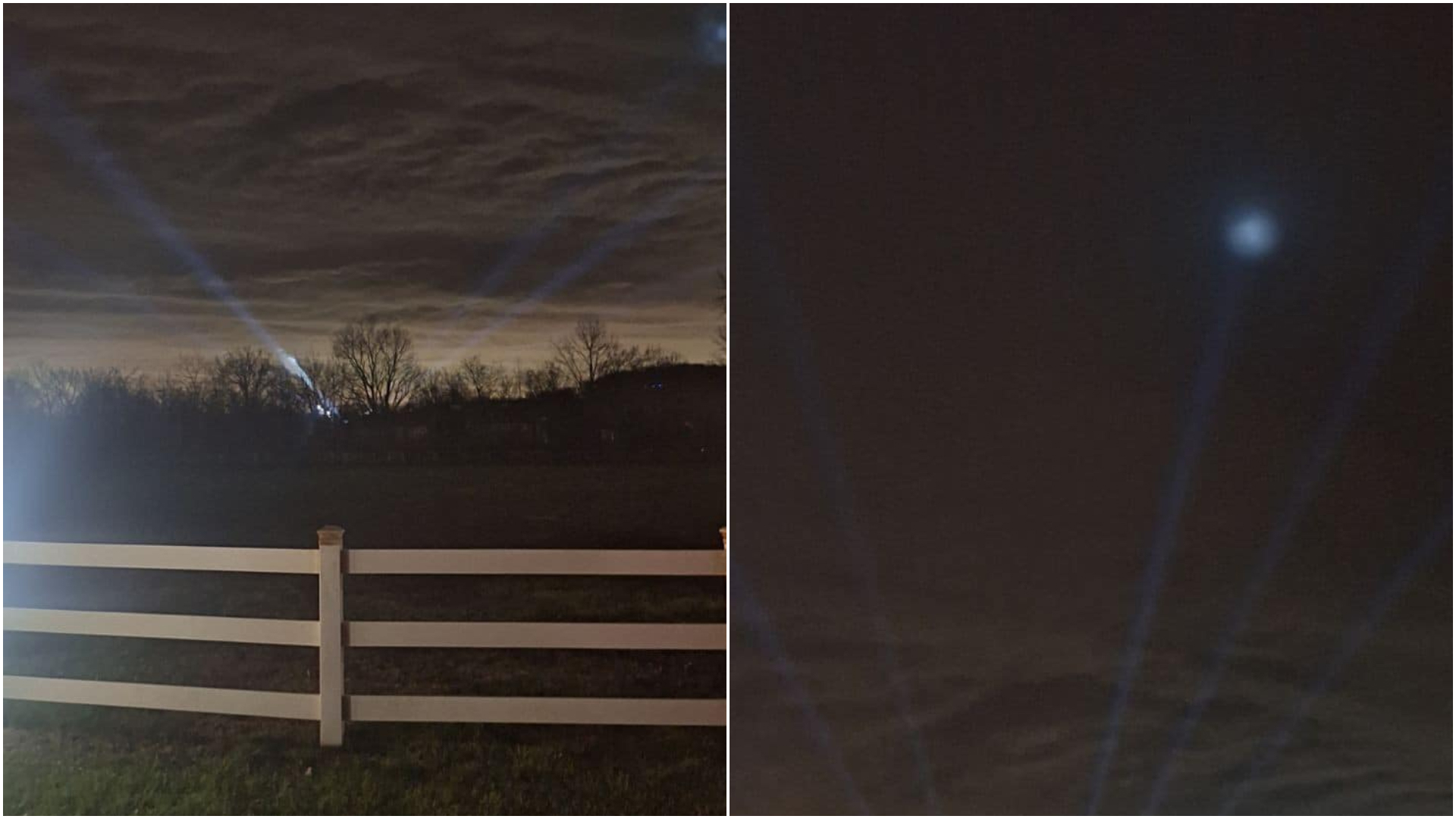 The Eureka Police Department received several reports of mysterious lights in the sky. It turned out to be a holiday light display at Brookdale Farms.